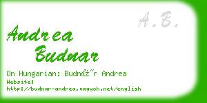 andrea budnar business card